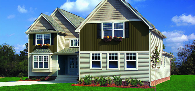 Illustration of home with board and batten siding